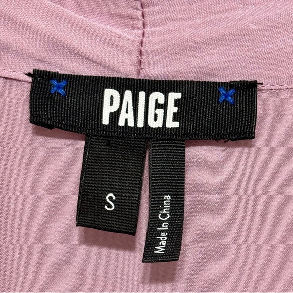 Paige Mauve Pink Solid Dijon Surplice Short Sleeve Bodysuit Size S - Picture 9 of 11